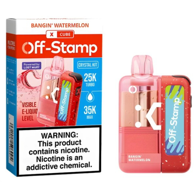 Picture of OFF STAMP CRYSTAL DISPOSABLE  35K PUFF 5CT - BANGIN WATERMELON