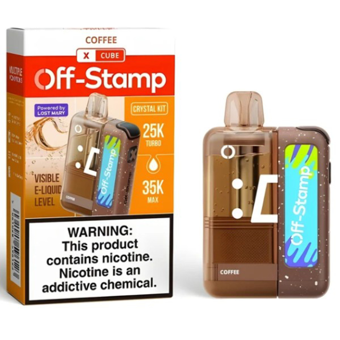 Picture of OFF STAMP CRYSTAL DISPOSABLE  35K PUFF 5CT - COFFE