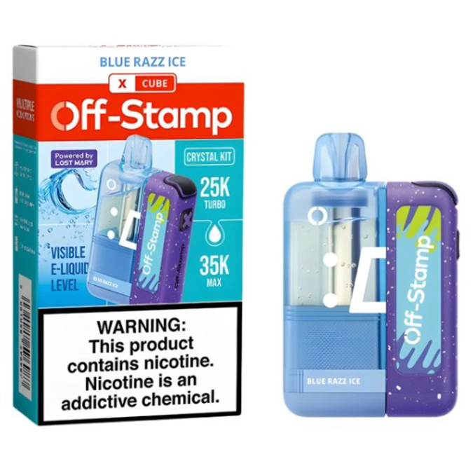 Picture of OFF STAMP CRYSTAL DISPOSABLE  35K PUFF 5CT - BLUE RAZZ ICE