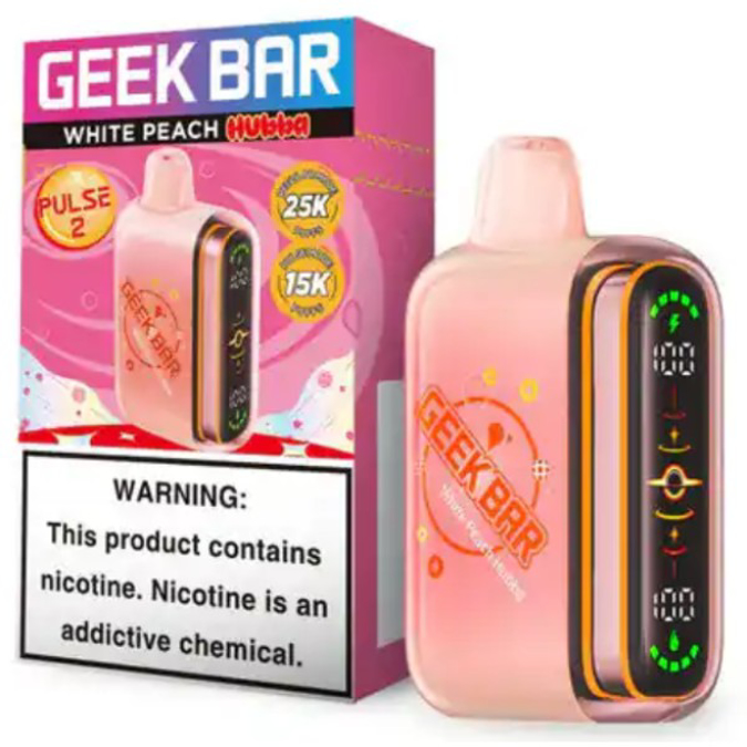 Picture of GEEKBAR P2 DISPOSABLE 25K PUFF 5CT/BOX - WHITE PEACH HUBBA
