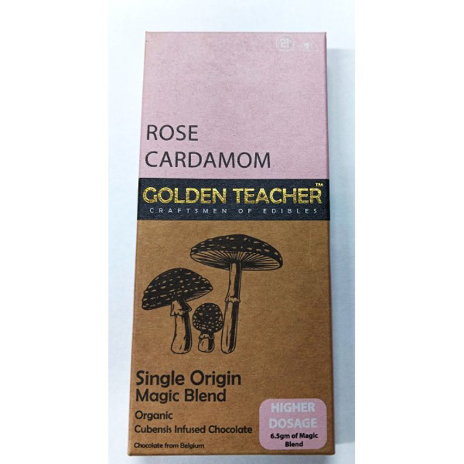 Picture of GOLDEN TEACHER MUSHROOM CHOCOLATE 6.5GM 1CT - ROSE CARDAMON