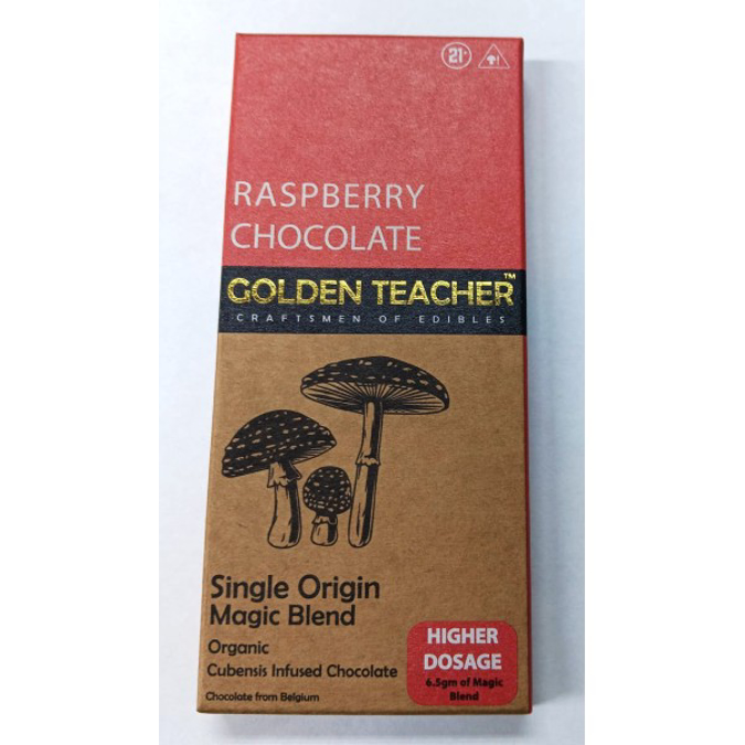 Picture of GOLDEN TEACHER MUSHROOM CHOCOLATE 6.5GM 1CT - RASPBERRY CHOCOLATE