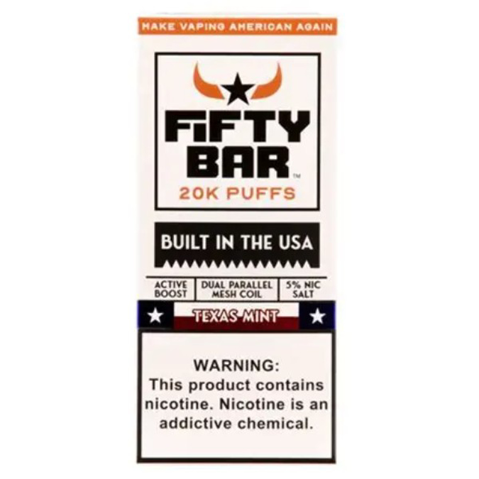 Picture of FIFTY BAR DISPOSABLE 20KPUFFS 5CT/BX - TEXAS MINT