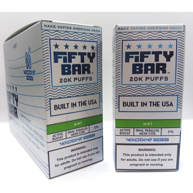 Picture of FIFTY BAR DISPOSABLE 20KPUFFS 5CT/BX - NIXODINE MINT