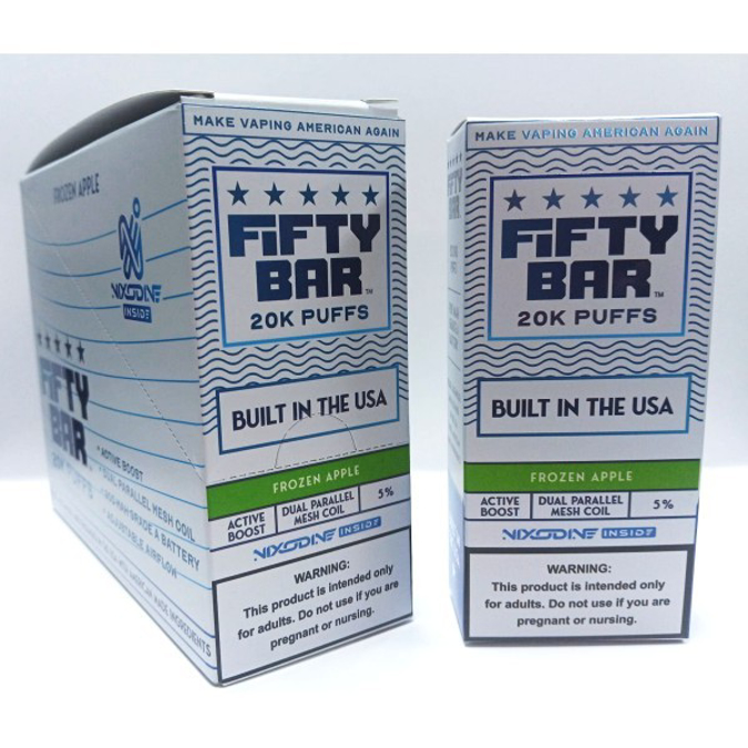 Picture of FIFTY BAR DISPOSABLE 20KPUFFS 5CT/BX - NIXODINE FROZEN APPLE