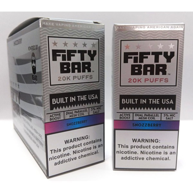Picture of FIFTY BAR DISPOSABLE 20KPUFFS 5CT/BX - SNOZZBERRY