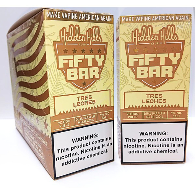 Picture of FIFTY BAR DISPOSABLE 20KPUFFS 5CT/BX - HHILLS TRES LECHES