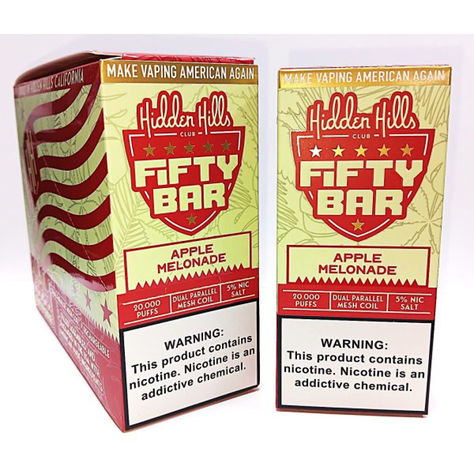 Picture of FIFTY BAR DISPOSABLE 20KPUFFS 5CT/BX - HHILLS APPLE MELONADE