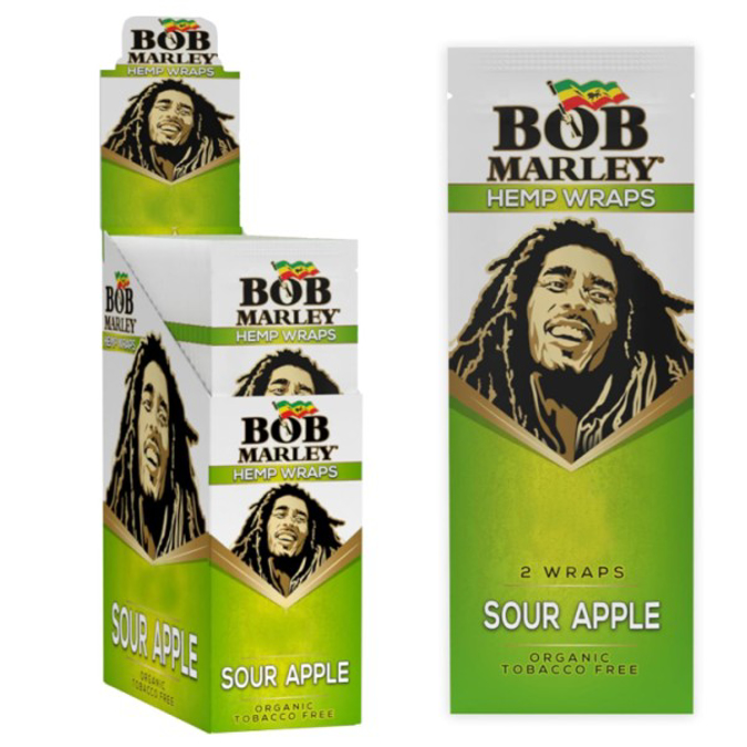 Picture of BOB MARLEY HEMP WRAPS 25CT - SOUR APPLE