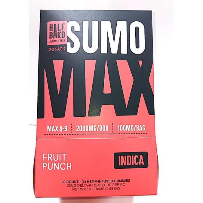 Picture of HALF BAKD GUMMIES SUMO MAX 25MG 2CT/ PK 20PK/BOX - FRUIT PUNCH