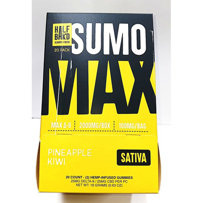 Picture of HALF BAKD GUMMIES SUMO MAX 25MG 2CT/ PK 20PK/BOX - PINEAPPLE KIWI