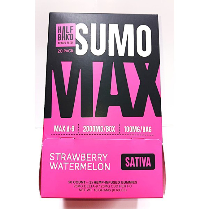 Picture of HALF BAKD GUMMIES SUMO MAX 25MG 2CT/ PK 20PK/BOX - STRAWBERRY WATERMELON
