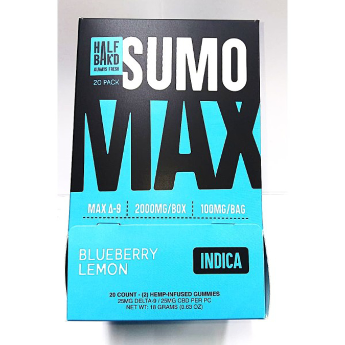Picture of HALF BAKD GUMMIES SUMO MAX 25MG 2CT/ PK 20PK/BOX - BLUEBERRY LEMON