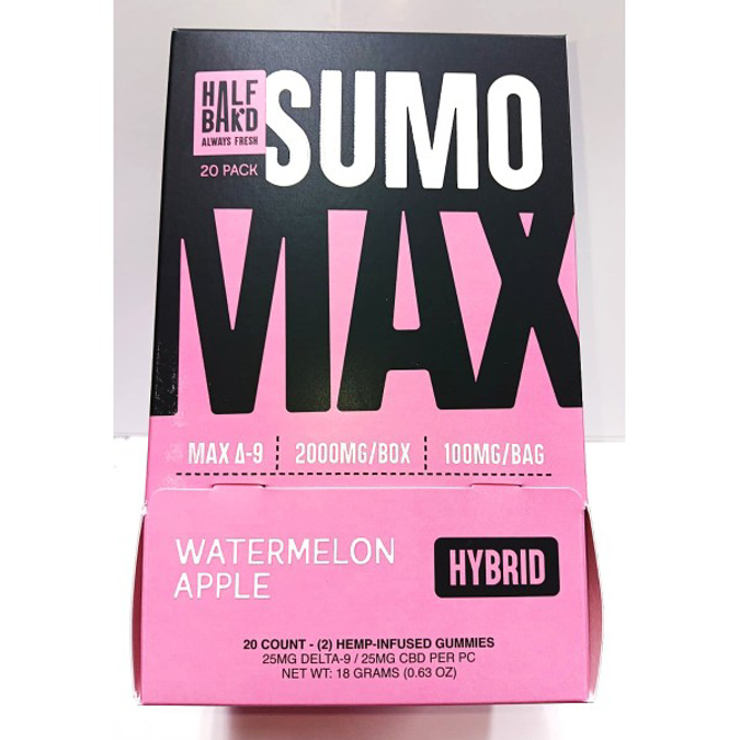 Picture of HALF BAKD GUMMIES SUMO MAX 25MG 2CT/ PK 20PK/BOX - WATERMELON APPLE