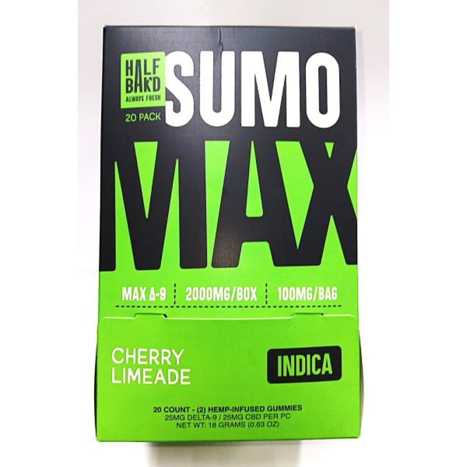 Picture of HALF BAKD GUMMIES SUMO MAX 25MG 2CT/ PK 20PK/BOX - CHERRY LIMEADE
