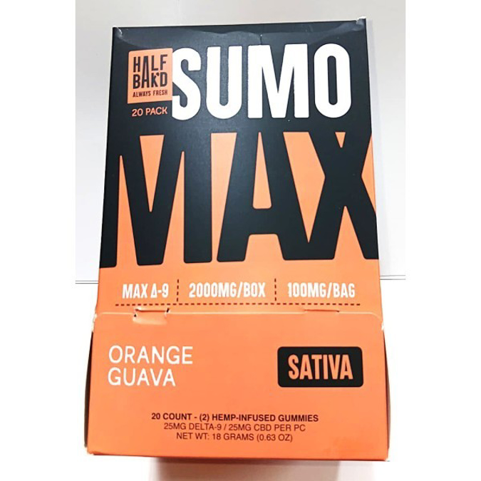 Picture of HALF BAKD GUMMIES SUMO MAX 25MG 2CT/ PK 20PK/BOX - ORANGE GUAVA