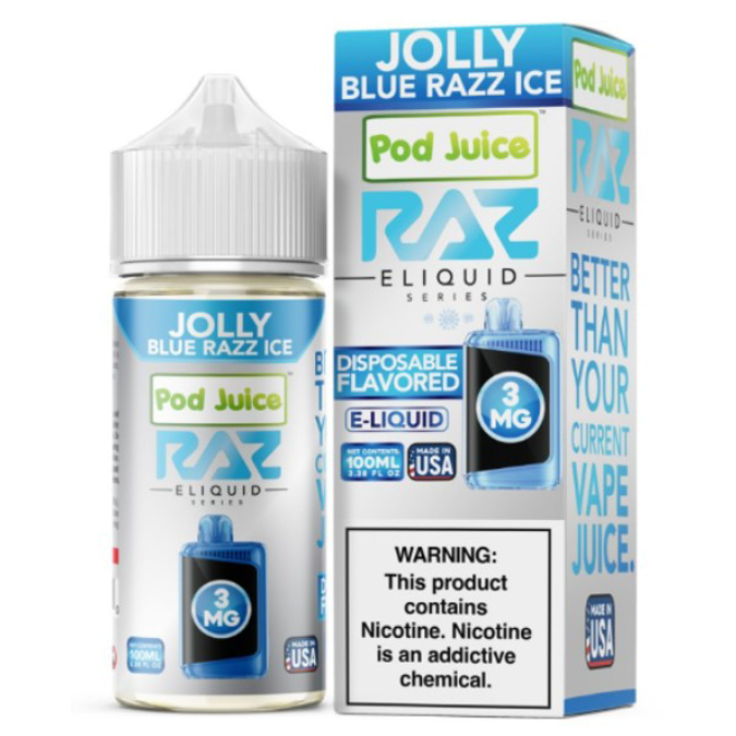 Picture of RAZ E LIQUID 6MG 100ML - JOLLY BLUE RAZZ ICE