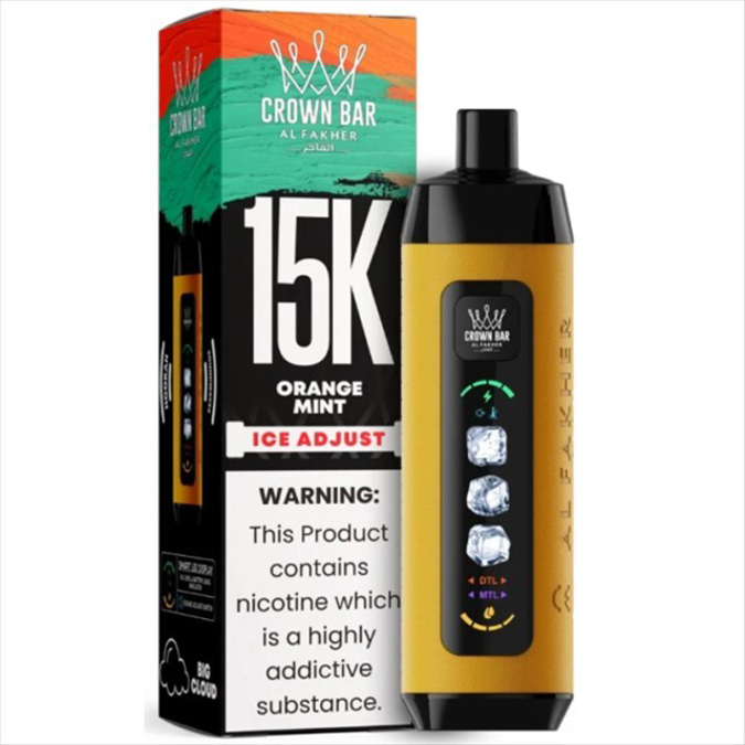 Picture of CROWN BAR DISPOSABLE 15K PUFFS 5CT - ORANGE MINT
