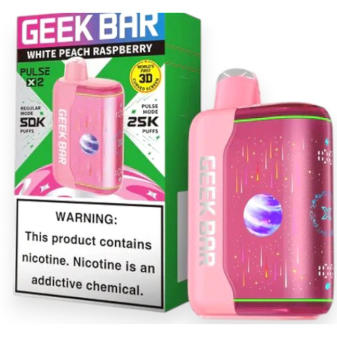 Picture of GEEKBAR P2X DISPOSABLE 50K PUFF 5CT/BOX -WHITE PEACH RASPBERRY