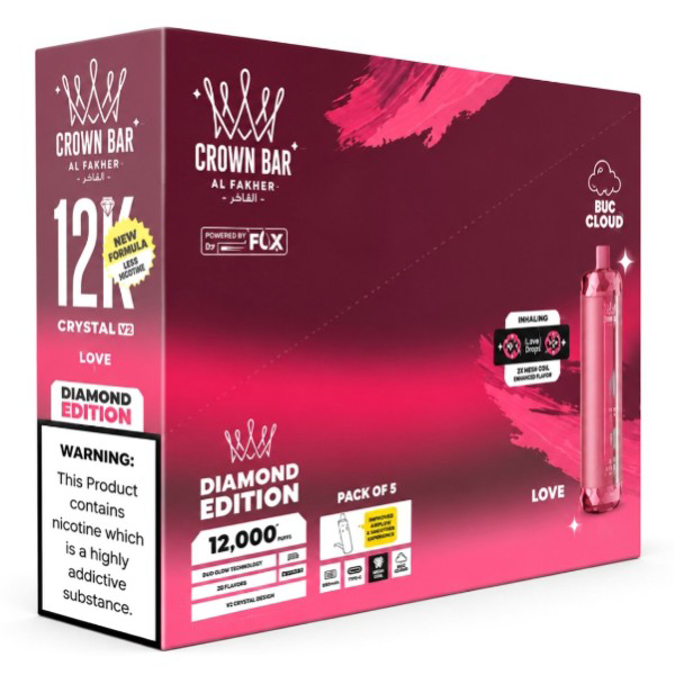 Picture of CROWN BAR DISPOSABLE 12K PUFFS 5CT - LOVE