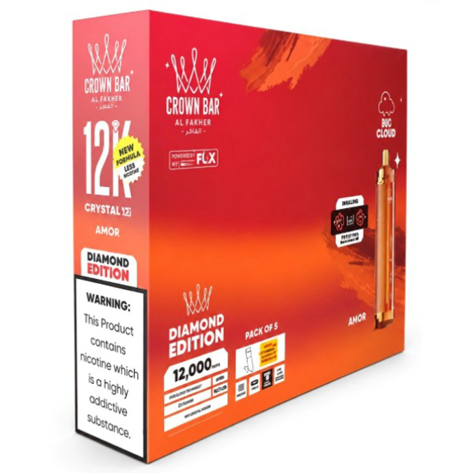 Picture of CROWN BAR DISPOSABLE 12K PUFFS 5CT - AMOR