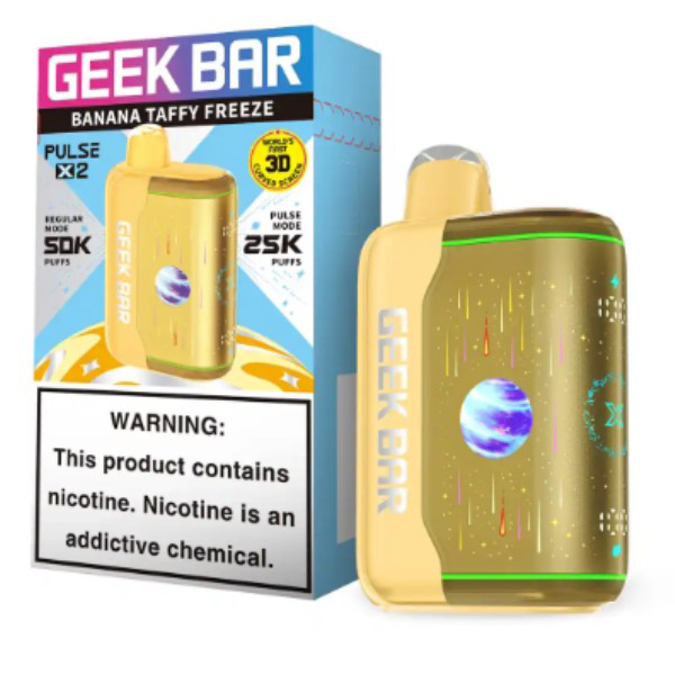 Picture of GEEKBAR P2X DISPOSABLE 50K PUFF 5CT/BOX - BANA TAFFY FREEZE