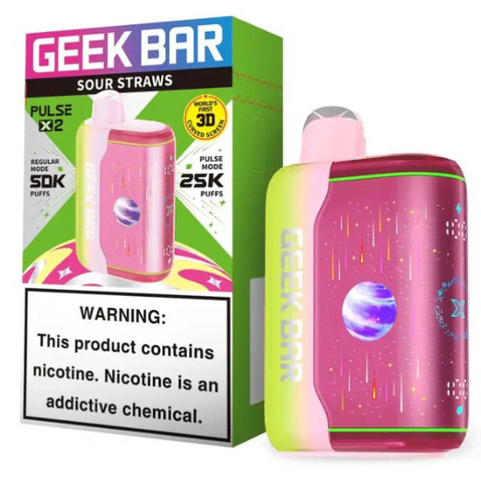 Picture of GEEKBAR P2X DISPOSABLE 50K PUFF 5CT/BOX - SOUR STRAWS