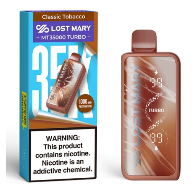 Picture of LOSTMARY TURBO DISPOSABLE MT35000 5CT - CLASSIC TOBACCO