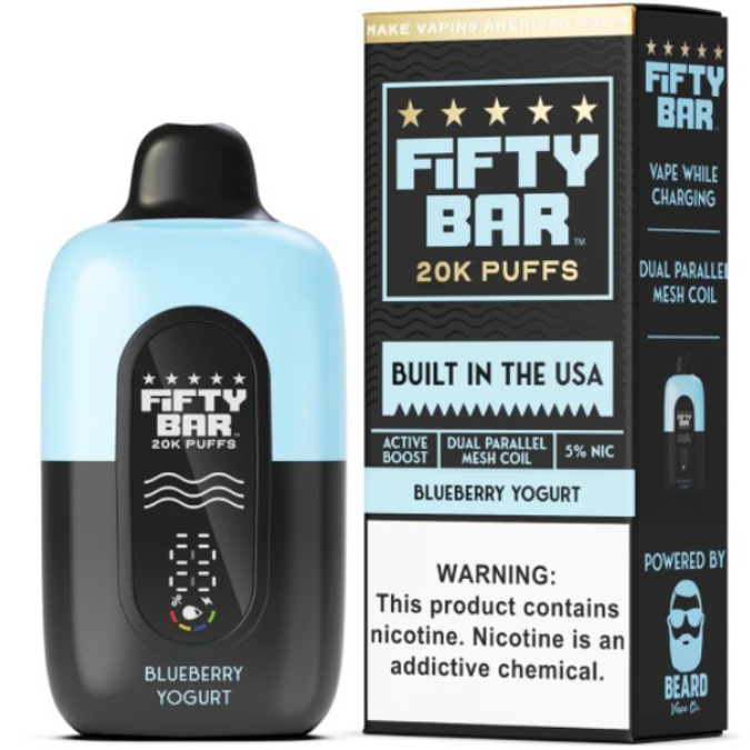 Picture of FIFTY BAR DISPOSABLE 20KPUFFS 5CT/BX - BLUEBERRY YOGURT